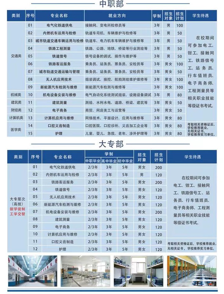 石家莊鐵路專業學校2026秋季招生計劃 招生簡章